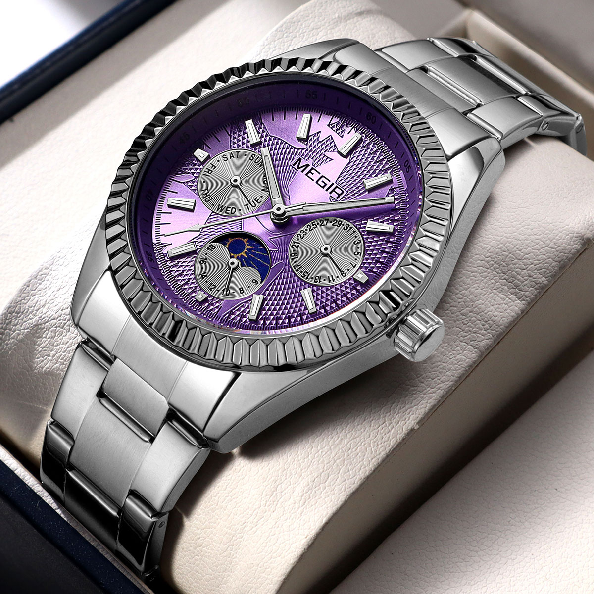 Smartwatch Guess - MEGIR Men's Quartz Watch with Stainless
