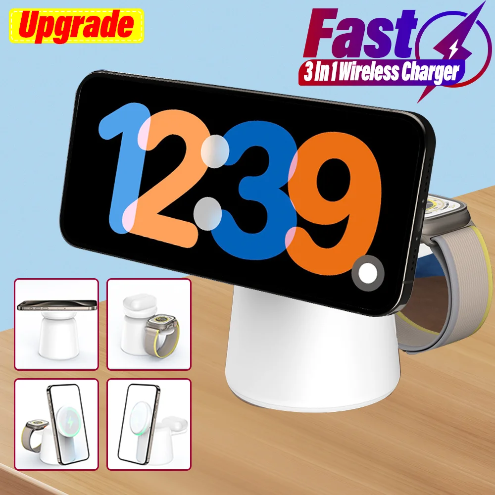 Watch Charger Cable - 3 in 1 Magnetic Wireless Charger