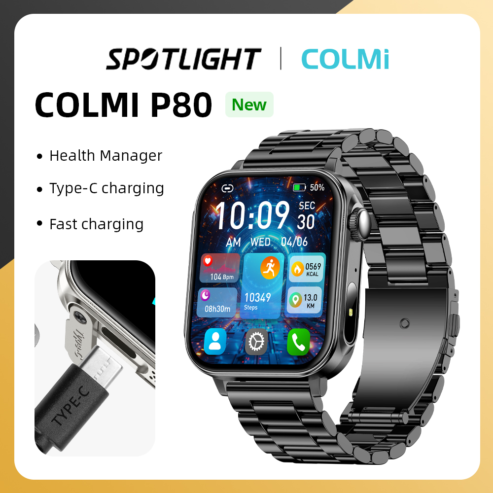 Smartwatch X12 - COLMI P80 Type-c Smartwatch Men Women