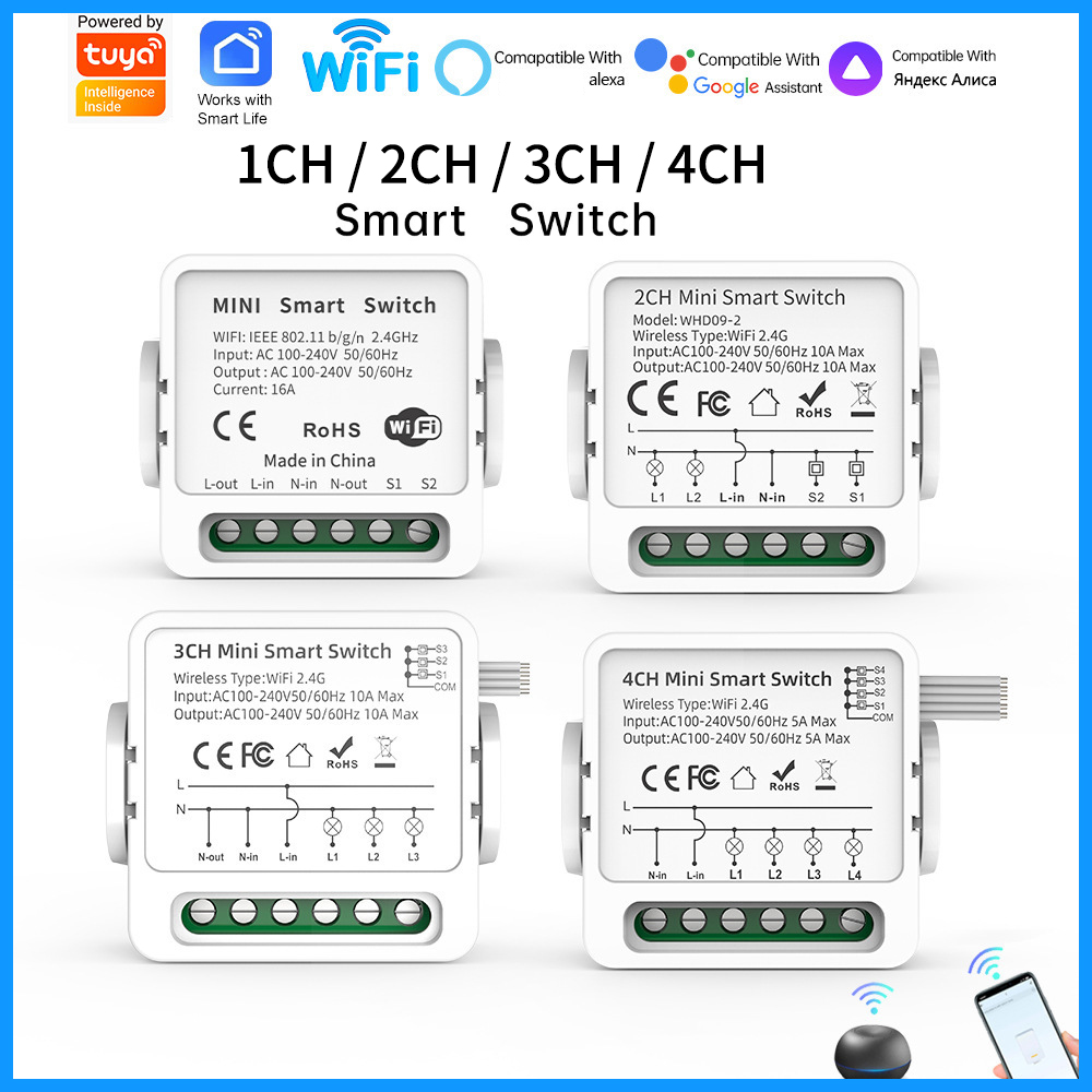 Tuya WiFi Smart Switch 1/2/3/4 – обзор и цена Smart Accessories
