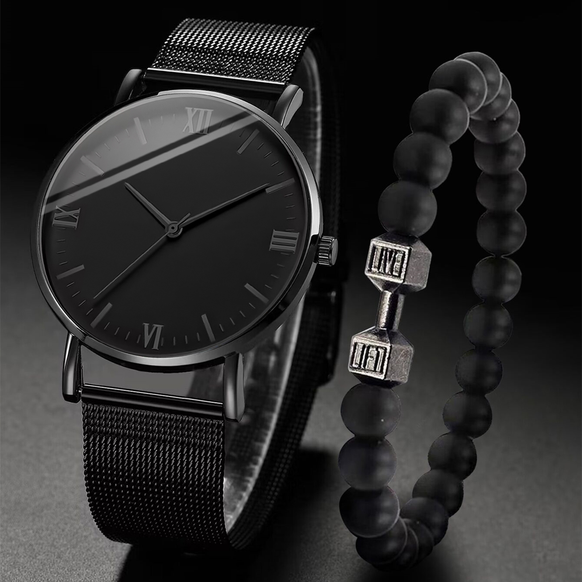 2PCS Men's Watch Fashion Roma  – обзор и цена Stainless Mesh Band