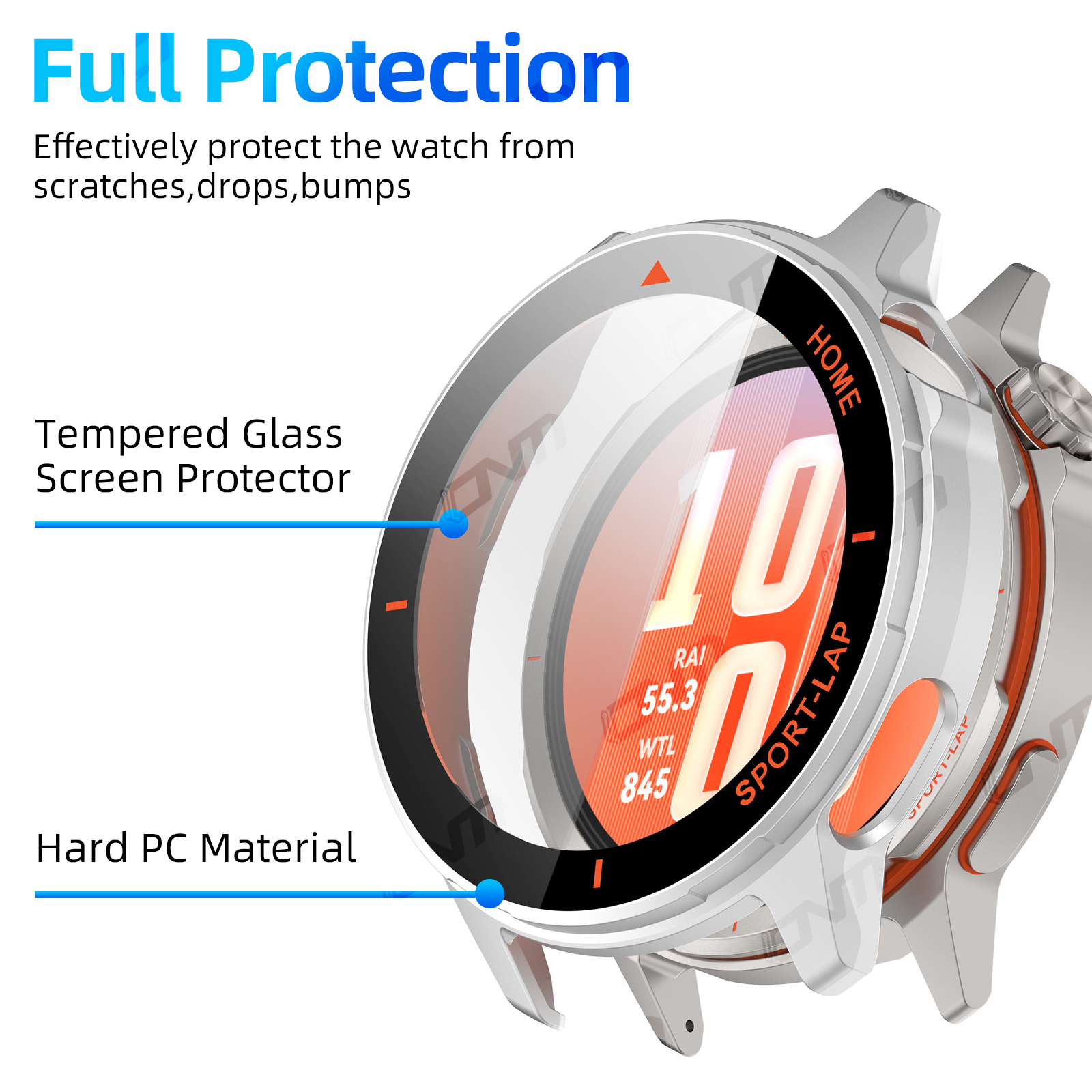 PC Case+Tempered Glass For Hua – обзор и цена Titan Smartwatch Accessories