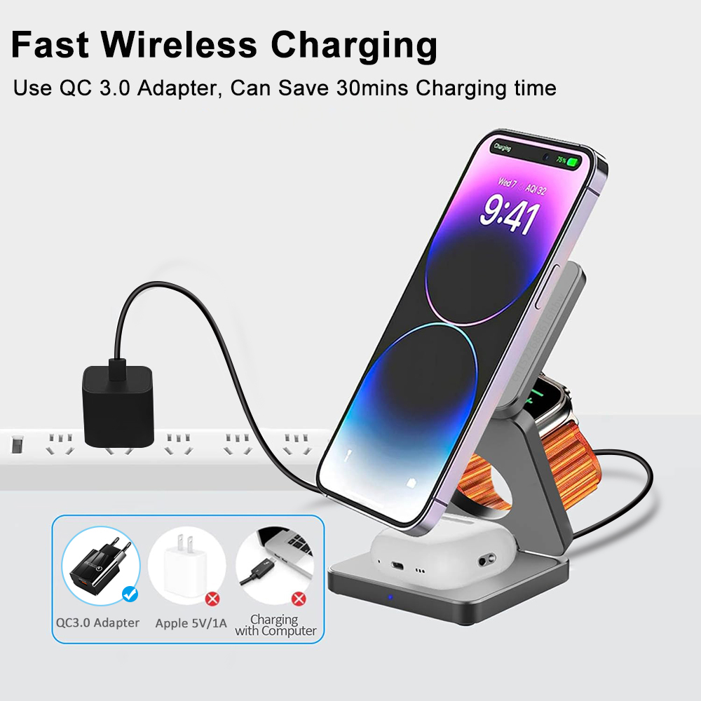 Wireless Charger 3 in 1 Foldab – обзор и цена Smartwatch Ac