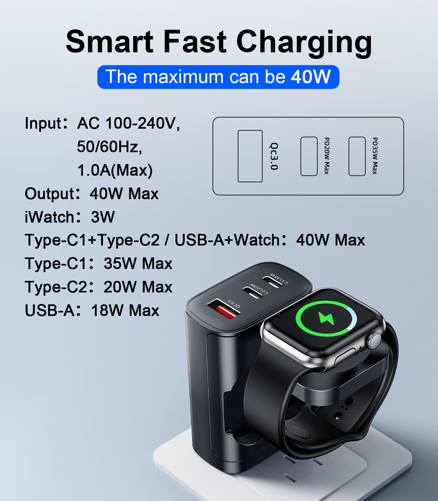Eary 40W for Apple Charging Bl – обзор и цена Wireless Charger Watch