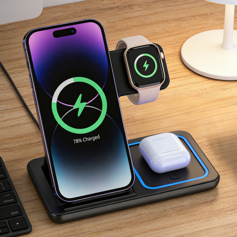 Foldable 3 in 1 Wireless Charg – обзор и цена Watch Charger Cable