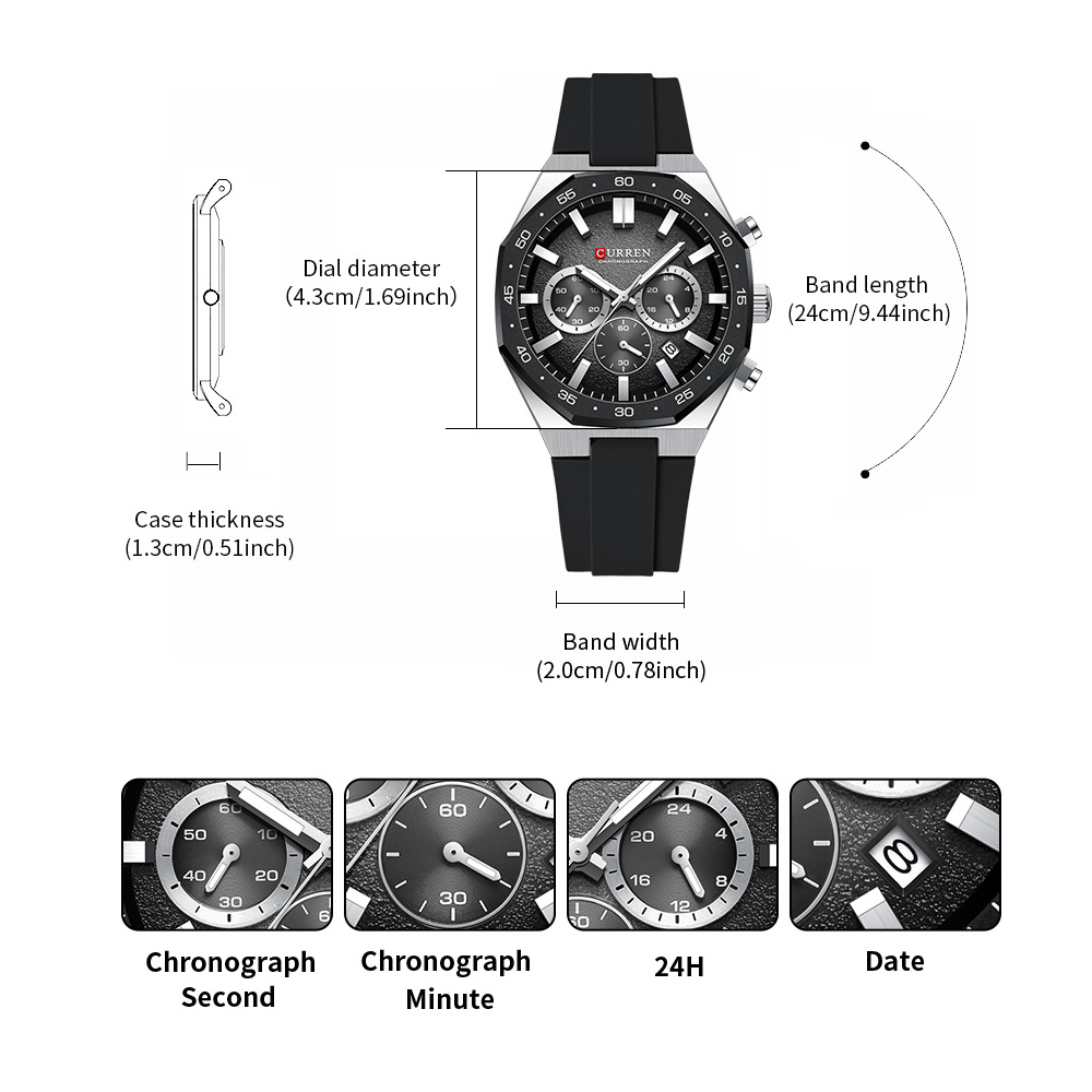 CURREN Fashion Casual Men Spor – обзор и цена Accessories With Watch