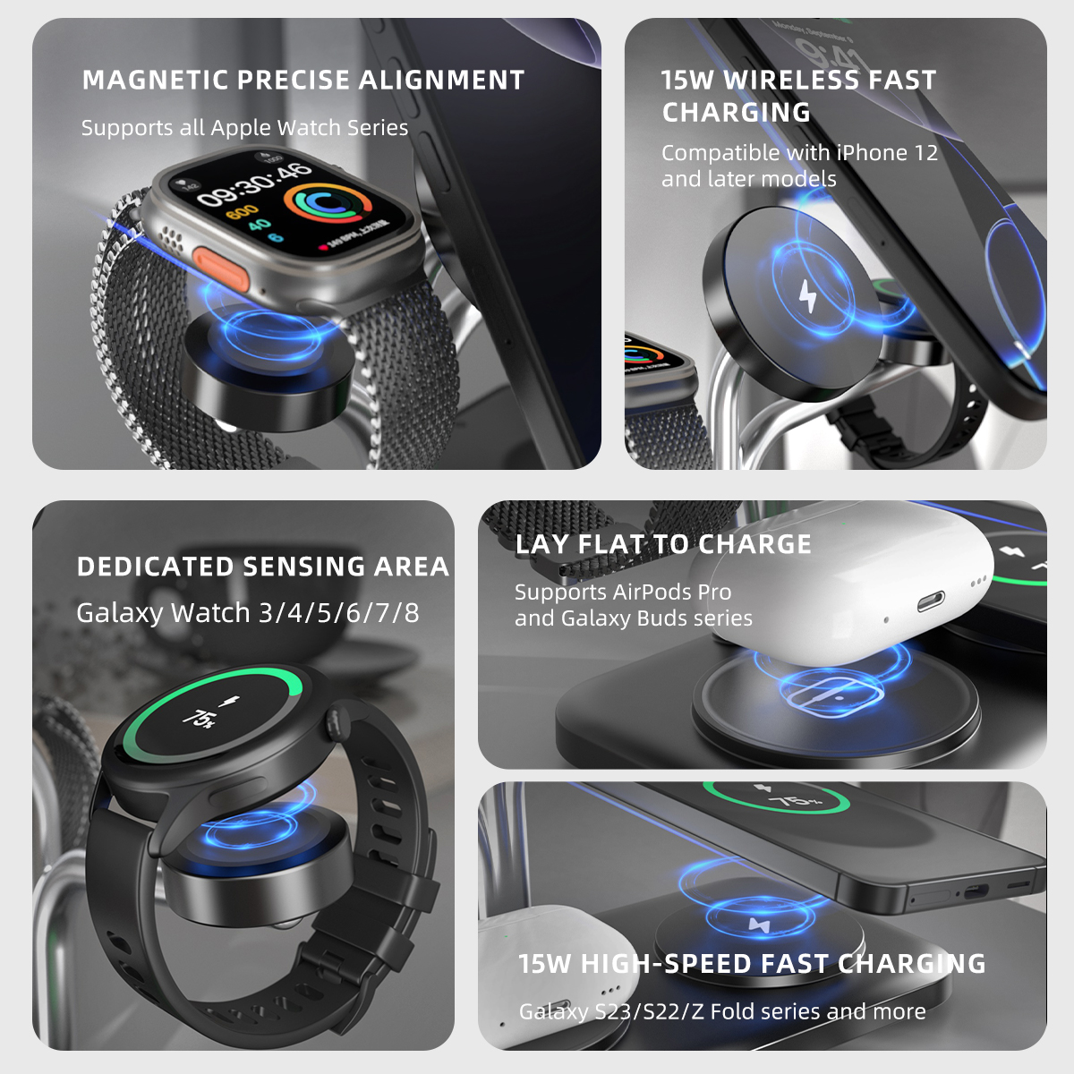 5 IN 1 Magnetic Wireless Charg – обзор и цена Smartwatch Ac