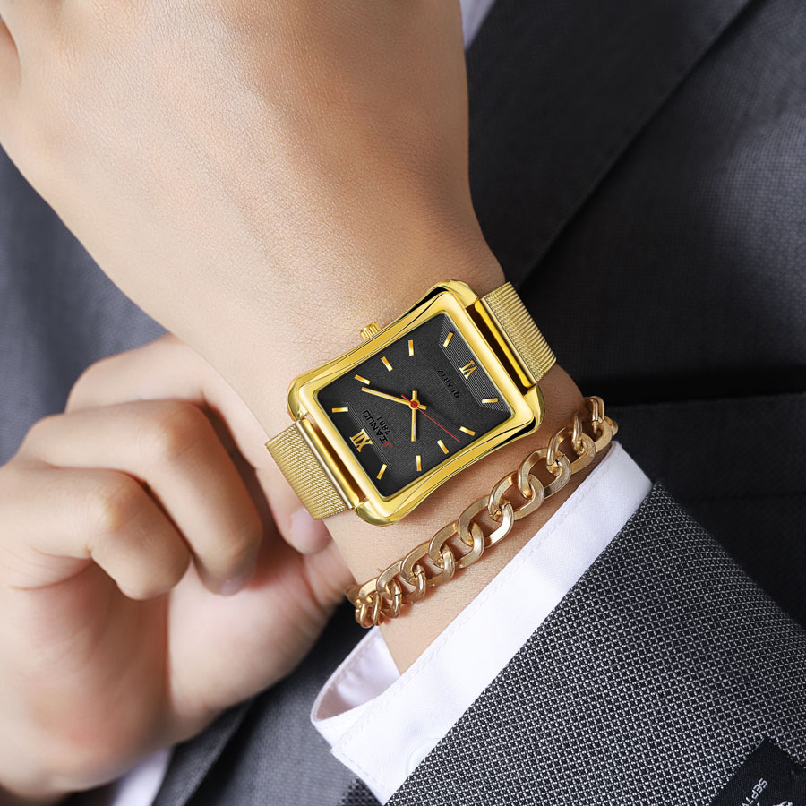 2024 New Trendy Men's Square W – обзор и цена Stainless Mesh Band