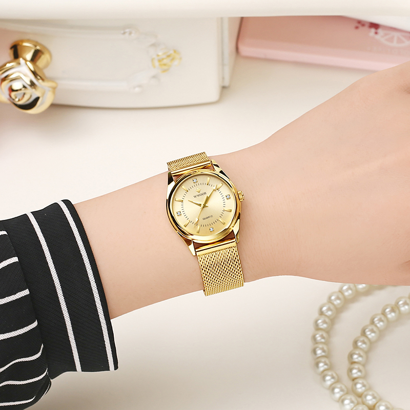 WWOOR Luxury Brand Dress Gold  – обзор и цена Stainless Mesh Band