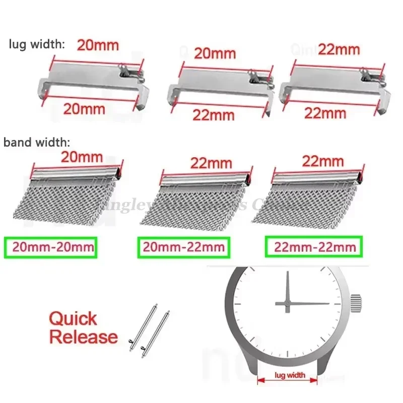 2pcs Watch Band Adapters 20mm  – обзор и цена Watch Band Connector